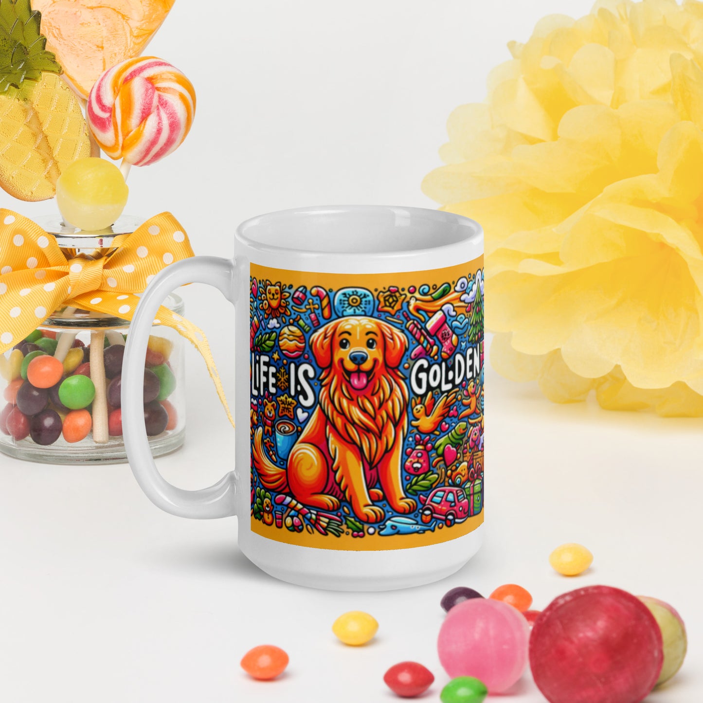 Life is Golden White glossy mug