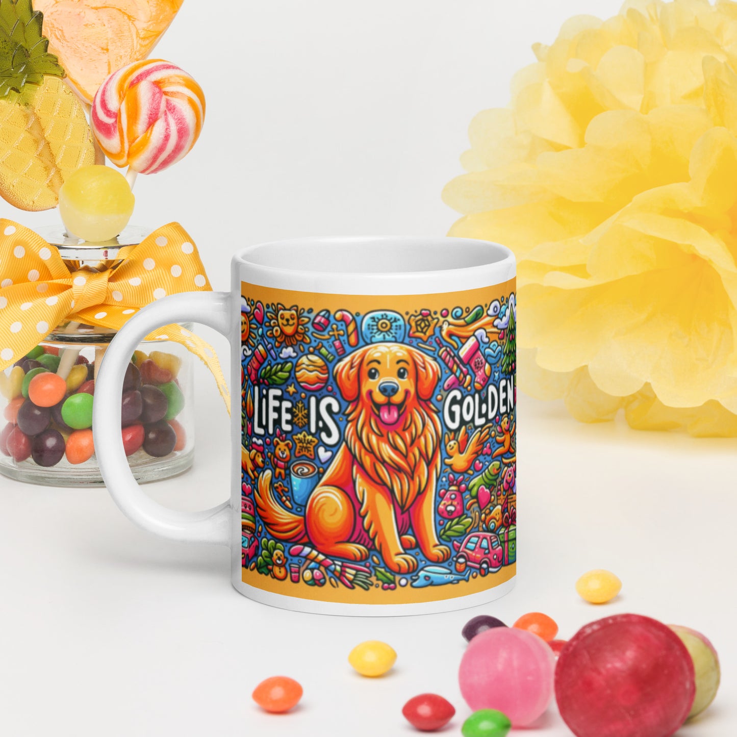 Life is Golden White glossy mug